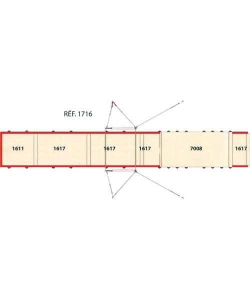 SET OF LANDING MATS FOR COMPETITION ASYMMETRIC BARS - WITH TOP MAT - 28 m² - FIG Approved