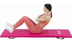 Sulankstomas gimnastikos kilimėlis HMS Premium MGS02 1800x600mm, rožinis