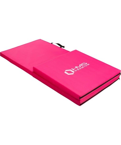 Sulankstomas gimnastikos kilimėlis HMS Premium MGS02 1800x600mm, rožinis
