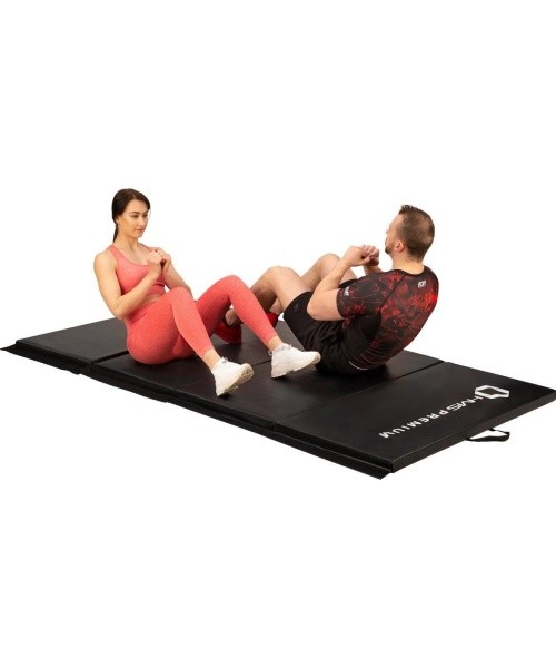 Gymnastic Foldable Mattress HMS Premium MGS01 2400x1200mm, Black