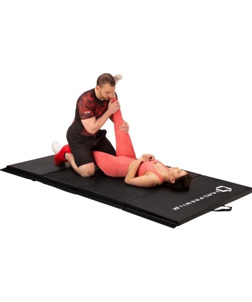 Gymnastic Foldable Mattress HMS Premium MGS01 2400x1200mm, Black