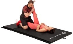 Sulankstomas gimnastikos čiužinys HMS Premium MGS01 2400x1200 mm, juodas