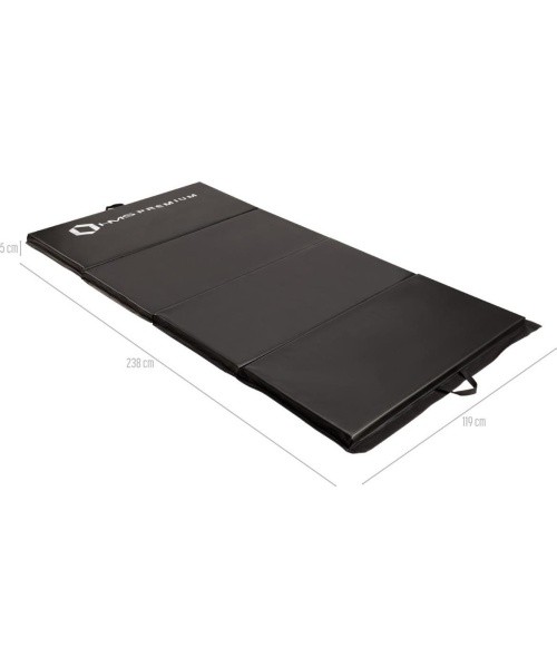 Sulankstomas gimnastikos čiužinys HMS Premium MGS01 2400x1200 mm, juodas
