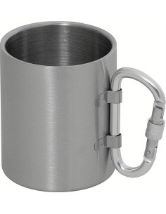 Nerūdijančio plieno puodelis FoxOutdoor su karabinu, 300 ml