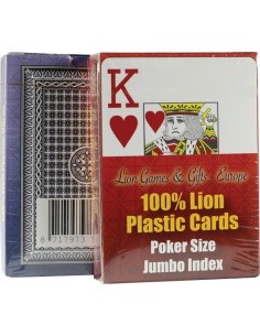 Lion pokerio kortos, viengubos, 100% plastikas