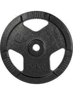Ketaus svorio diskas inSPORTline Hamerton, juodas, 15 kg, 30 mm