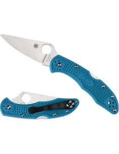 Sulankstomas peilis Spyderco C11FPBL Delica 4, Flat Ground, mėlynas