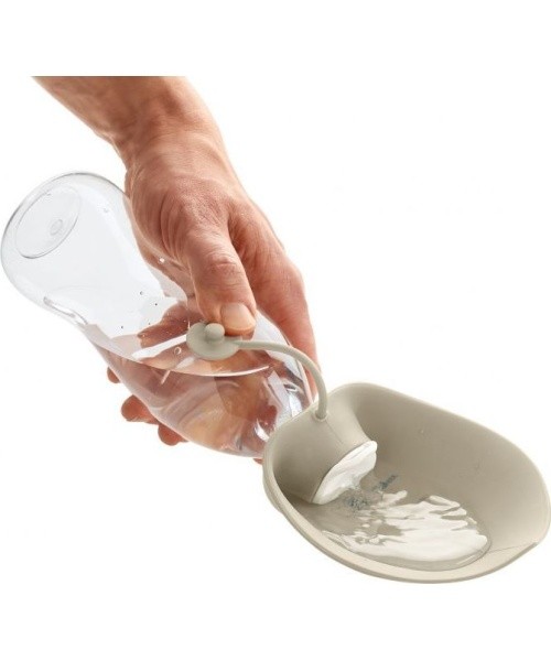 Silicone Bottle Hunter Letter 550ml, with a Bowl, Beige