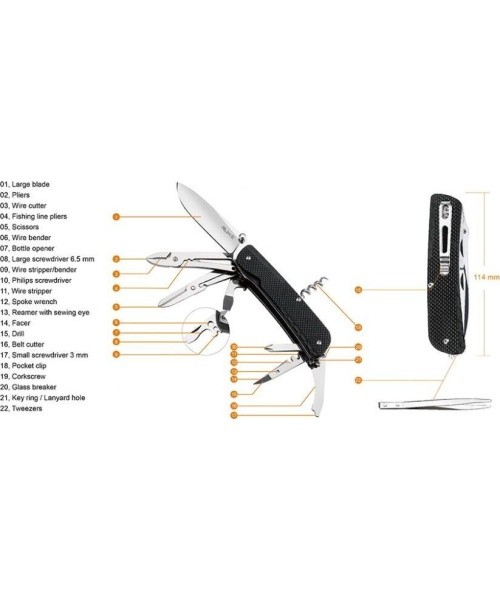 Pocket Knife Ruike LD41-B, Multifunctional, Black