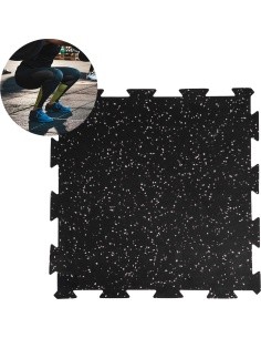 Tvirtas grindų kilimėlis inSPORTline Puzeko 50 x 50 x 1 cm - Black and grey