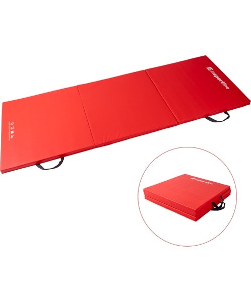 Sulankstomas gimnastikos kilimėlis inSPORTline Trifold 180 x 60 x 5 cm - Raudona