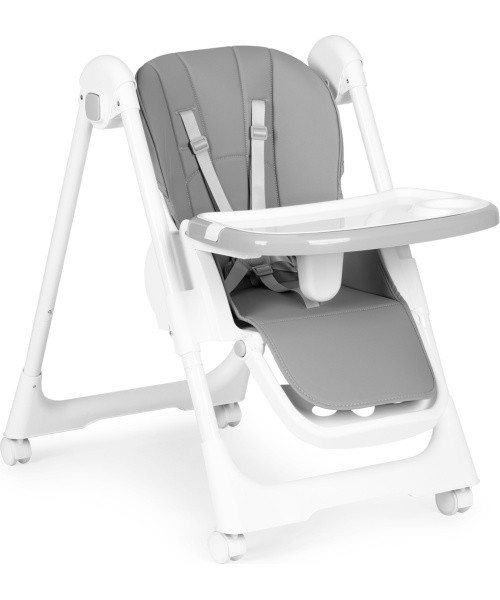 Feeding chair height adjustment eco leather straps double tray