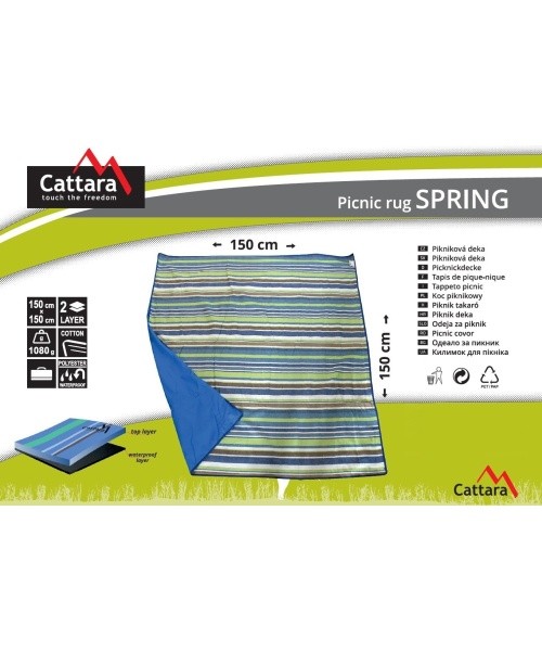 Picnic Blanket Cattara Spring - Blue/Sriped 150x150cm