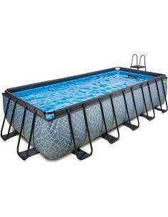 EXIT Stone pool 540x250x122cm with sand filter pump - grey