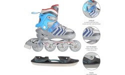 NH18192 4IN1 IN-LINE SKATES/HOCKEY ICE SKATES - Black / Green
