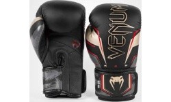 Venum Elite Evo bokso pirštinės, juoda/auksinė/raudona