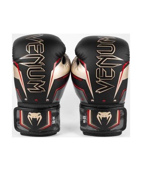 Venum Elite Evo Boxing Gloves - Black/Gold/Red
