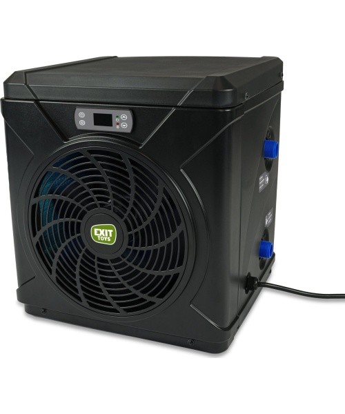 EXIT Wood pool ø488x122cm with sand filter pump and dome and heat pump - brown