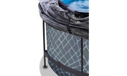 EXIT akmens imitacijos baseinas ø360x122 cm su kupolu, smėlio filtru ir šilumos siurbliu – pilkas