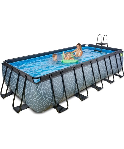 EXIT Stone pool 540x250x122cm with sand filter pump - grey