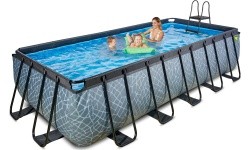 EXIT Stone pool 540x250x122cm with sand filter pump - grey