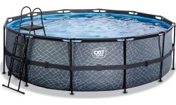 EXIT Stone pool ø450x122cm with sand filter pump - grey