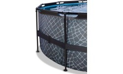 EXIT Stone pool ø450x122cm with sand filter pump - grey