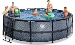 EXIT Stone pool ø450x122cm with sand filter pump - grey