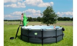 EXIT Stone pool ø450x122cm with sand filter pump - grey