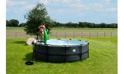 EXIT Stone pool ø450x122cm with sand filter pump - grey