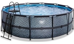 EXIT Stone pool ø427x122cm with sand filter pump - grey