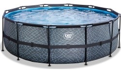 EXIT Stone pool ø427x122cm with sand filter pump - grey