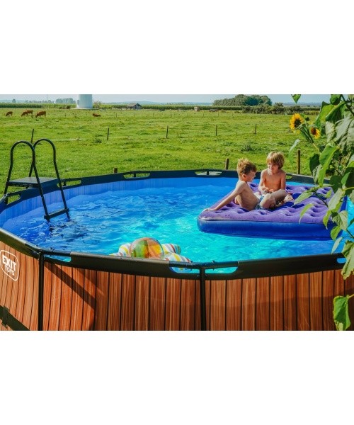EXIT Stone pool ø427x122cm with sand filter pump - grey