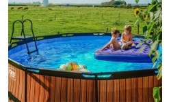EXIT Stone pool ø427x122cm with sand filter pump - grey