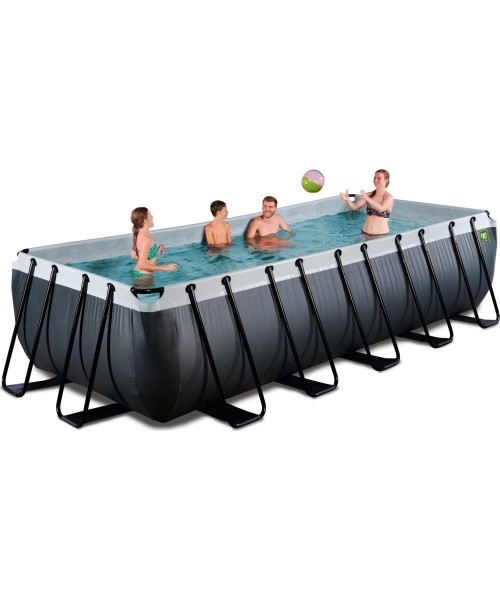 EXIT Black Leather pool 540x250x122cm with filter pump - black