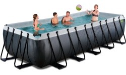 EXIT Black Leather pool 540x250x122cm with filter pump - black