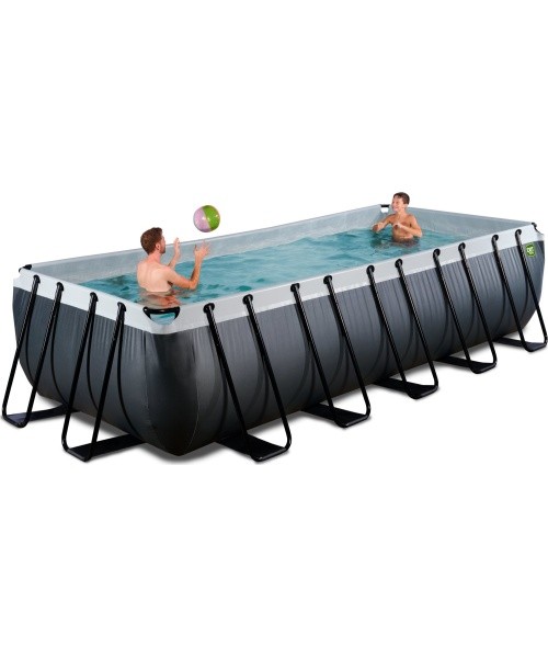 EXIT Black Leather pool 540x250x122cm with filter pump - black