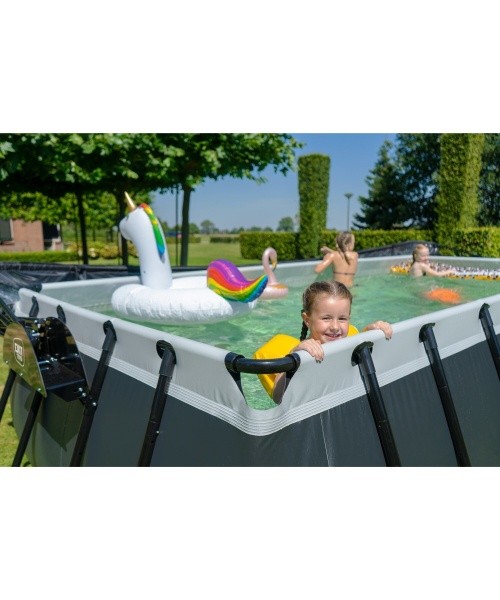 EXIT Black Leather pool 540x250x122cm with filter pump - black
