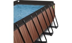 EXIT Wood pool 400x200x122cm with filter pump - brown