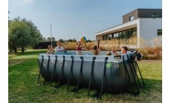 EXIT Wood pool 400x200x122cm with filter pump - brown