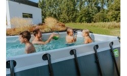 EXIT Wood pool 400x200x122cm with filter pump - brown