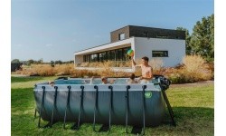 EXIT Wood pool 400x200x122cm with filter pump - brown