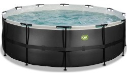 EXIT Black Leather pool ø427x122cm with filter pump - black