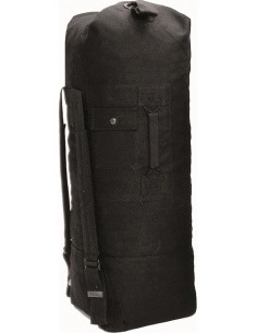 BLACK US COTTON DOUBLE STRAP DUFFLE BAG