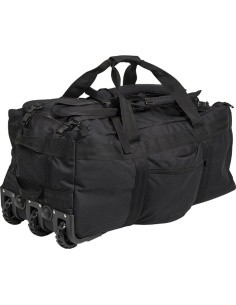 BLACK COMBAT DUFFLE BAG WITH WHEEL