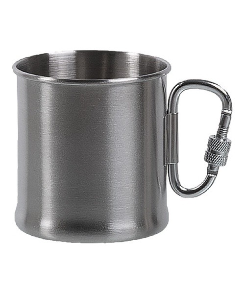 Nerūdijančio plieno puodelis su karabinu, 250 ml