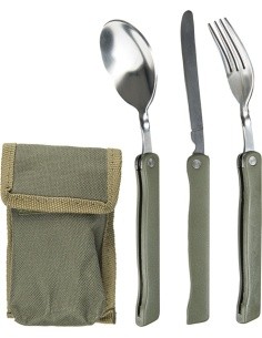 FOLDABLE 3-PC OD EATING UTENSIL W. POUCH