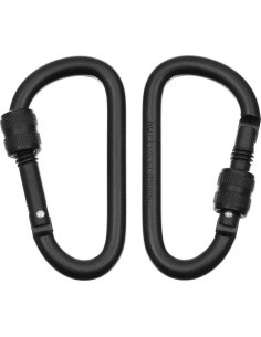 Carabiner D MFH Screw Lock - Black, 8mmx8cm