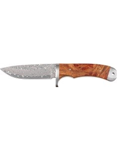 Damasko peilis FoxOutdoor su raudonojo svarainio medžio rankena