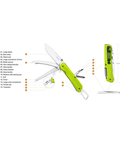 Pocket Knife Ruike LD4, Multifunctional, Green